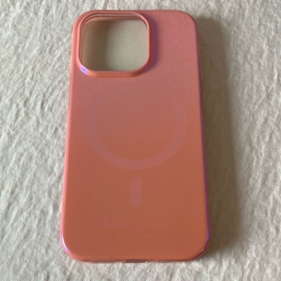 Kate Spade: Pink iPhone 14 Pro Phone Case- Iridescent- high gloss- 10 ft drop - Picture 1 of 16